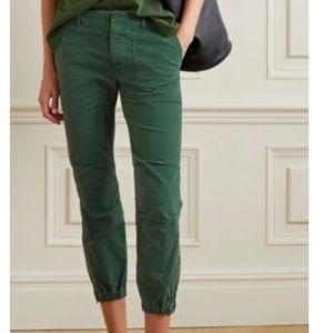 Nili Lotan Stretch Cotton Twill Crop Military Pants "Campus green" size 4